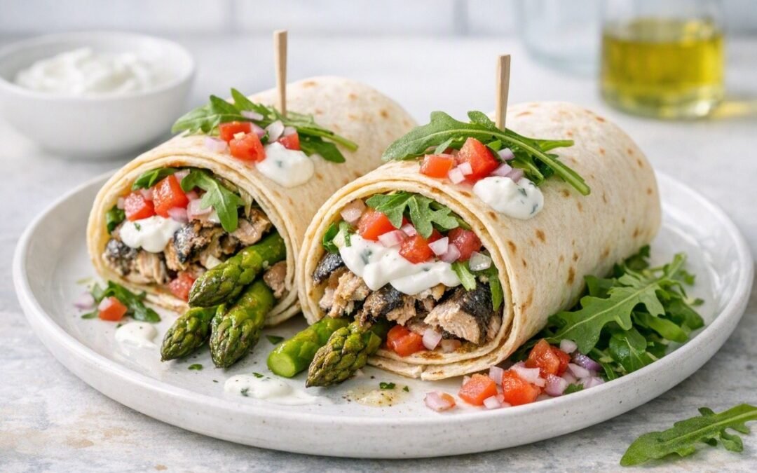 Wraps aux sardines et asperges vertes